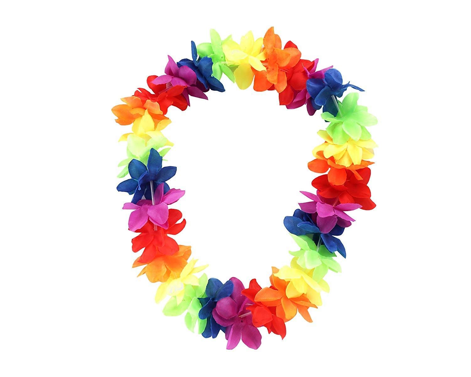 HENBRANDT Rainbow Pride LGBTQ+ Hula Lei 100cm - Vibrant Multicolour Hawaiian Garland Accessory for Carnival Parade Fancy Dress Festivals Pride Events Celebrations