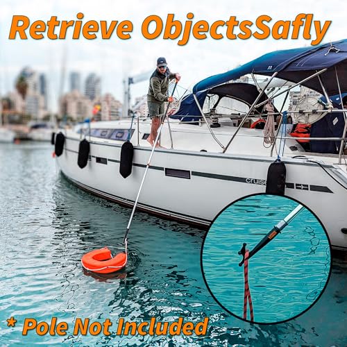 EXTEND-A-REACH Boat Hook for Docking (Attachment Only) // Telescopic Boat Dock Hook Pole Attachment // Twist-On Boat Hook Fits Standard Acme Threaded Poles // The Ultimate Hook for Boating - Thumbnail 3