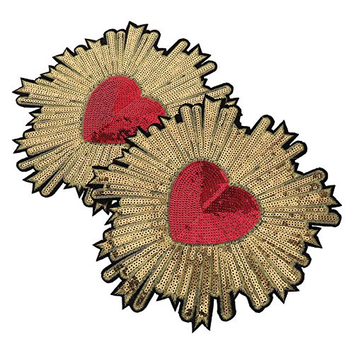 HEALLILY 2 Pezzi Ferro sulle Toppe Paillettes a