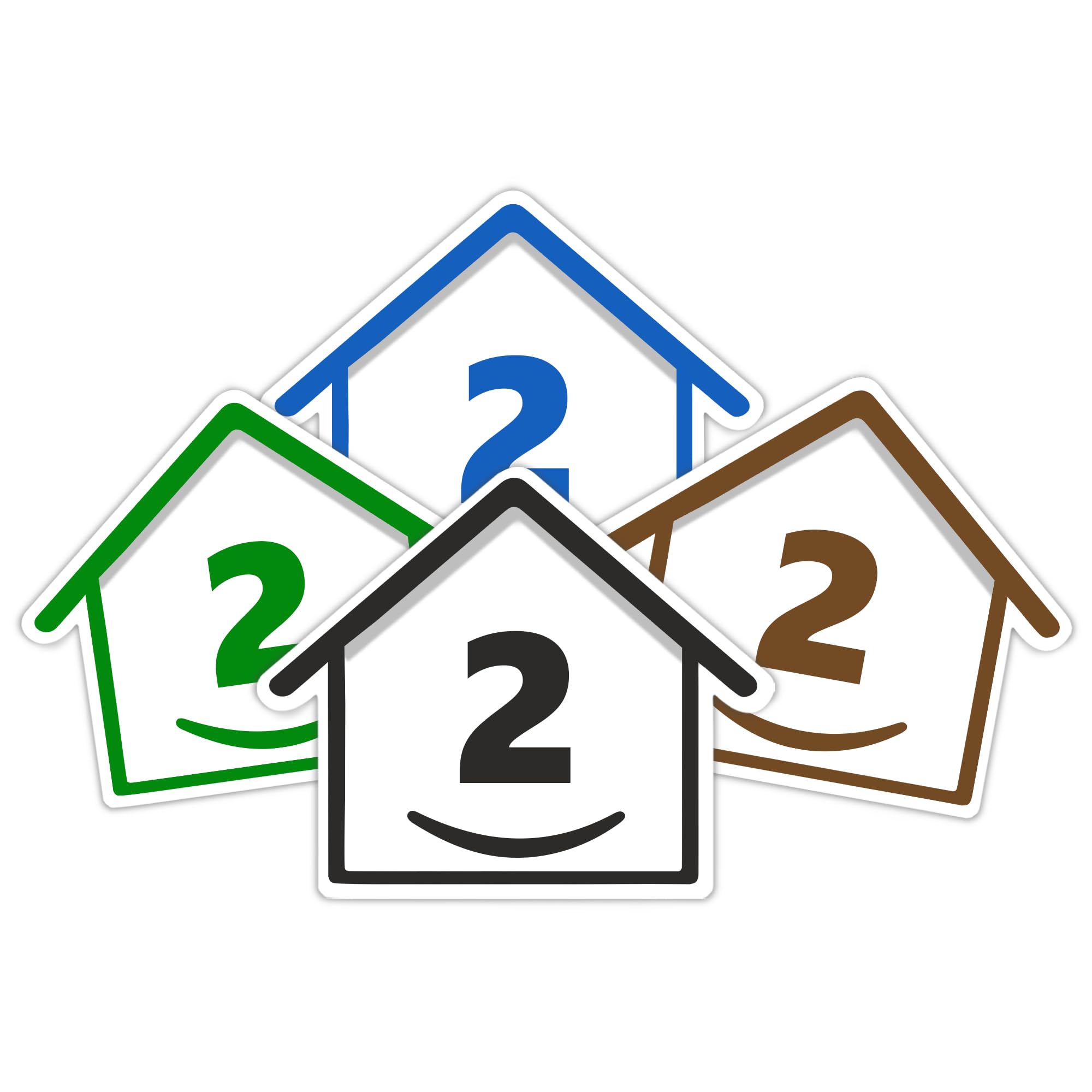 4 x Bin Numbers for Wheelie Bins, 1-99, 15cm ‘Happy House’ Colour Design Dustbin Stickers, Easy Application Stick On Number Stickers - Weatherproof Self Adhesive Vinyl – Blue, Black, Green, Brown (25) — view 47