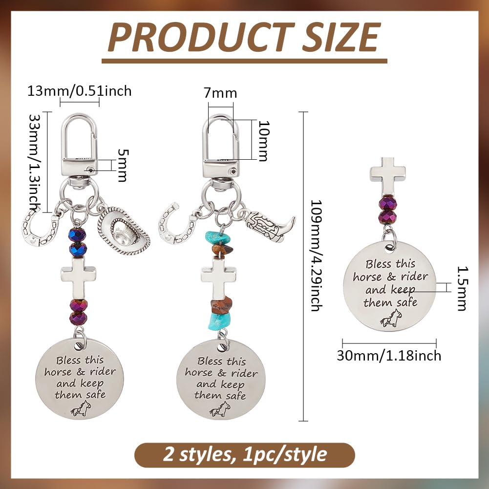 BENECREAT 2Pcs Horse Saddle and Bridle Charm Clip - Image 2