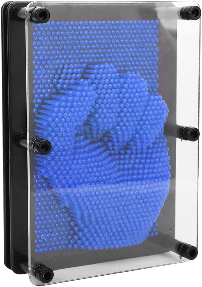 Yuecoom Pin Art Toy, 3D Pin Art Toy 3D Blue Clone Hand Model Sensory Needles Fidget Palm Board Needle Art Toy Pin Art Sensory Toy for Desk Ornament Birthday Gift Decoration