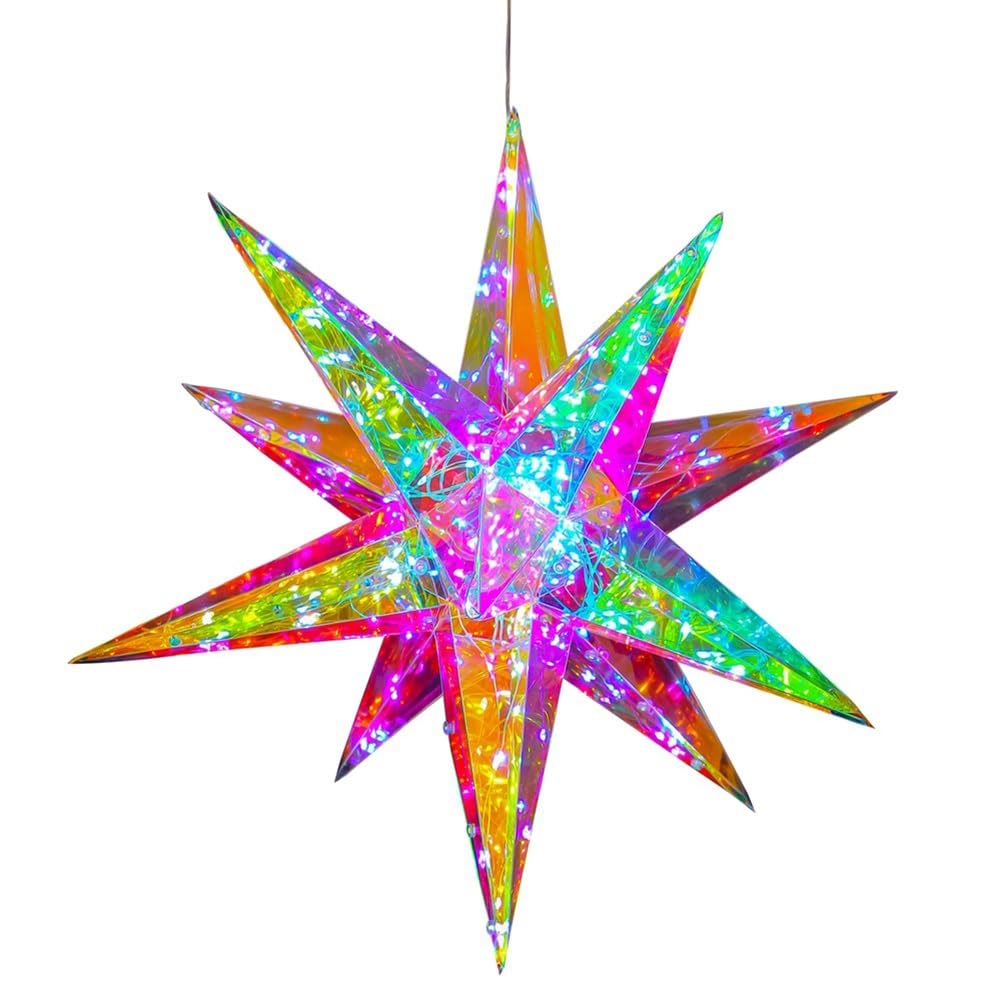 AVCULT Weihnachtslicht Starburst, LED Lichterkette Sterne Für Weihnachten Innen Fenster Weihnachtsbeleuchtung Außen Dekoration Für Weihnachten Außen Innen Party Hochzeit (Color : 60cm)