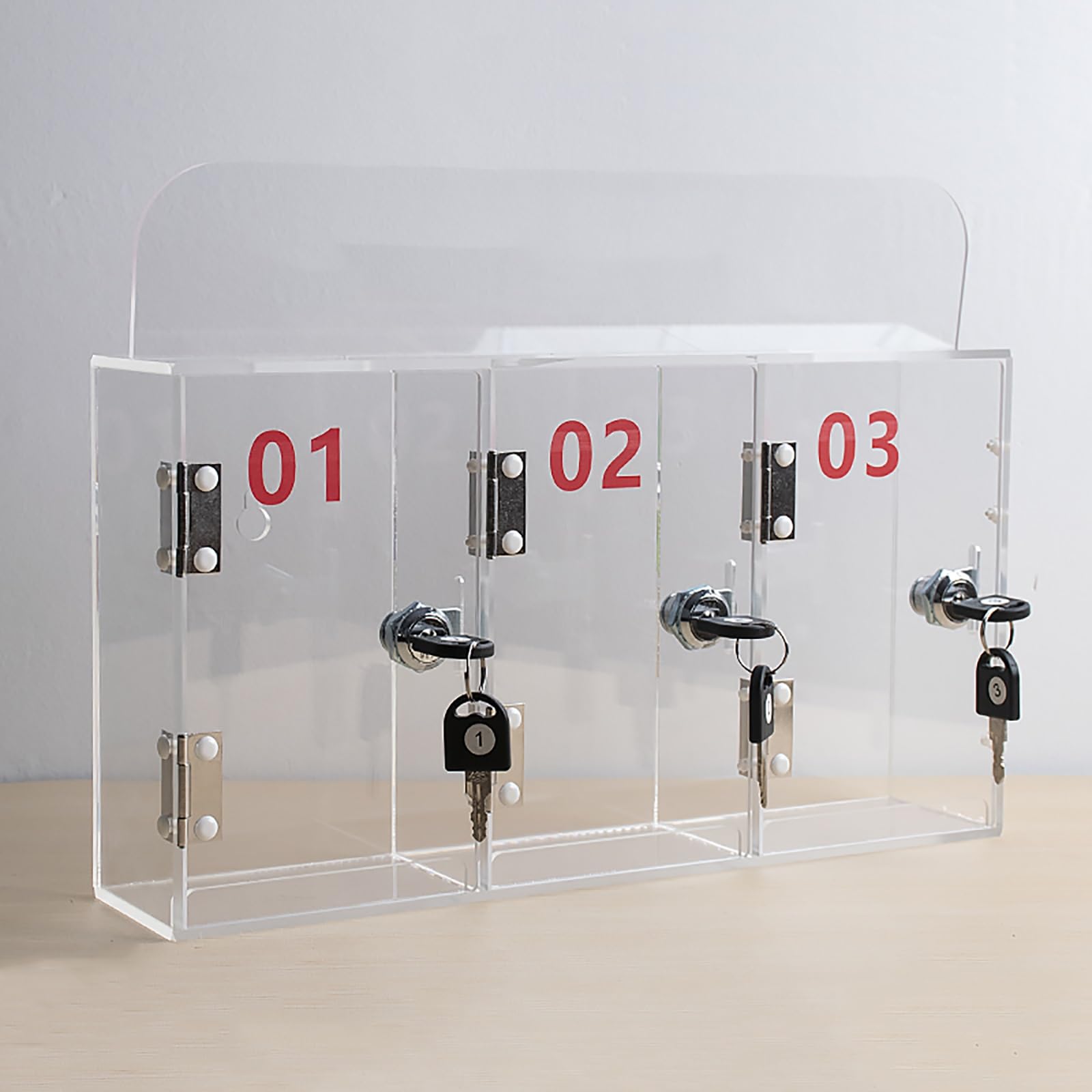 Casier Transparent pour Téléphone Portable, Boîte de Verrouillage en Acrylique pour Salle de Classe, Casier de Rangement pour Téléphone Portable avec Serrures de Porte et Clés