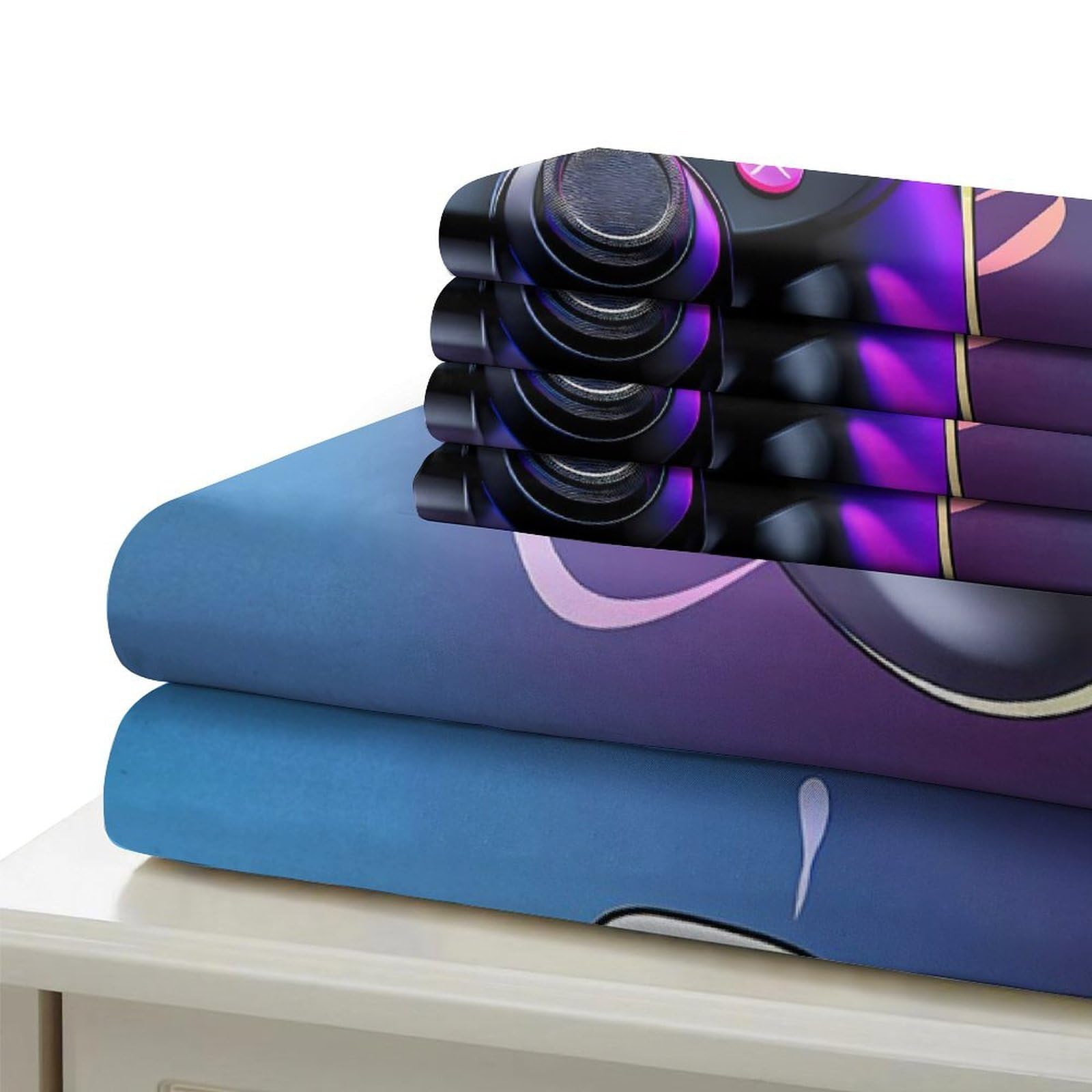 Funda Nórdica Microfibra 3D Impresa Mando Gamer Decoración Dormitorio Juego Ropa de Cama Suave Transpirable para Adolescentes Adultos Super King（260x220cm）