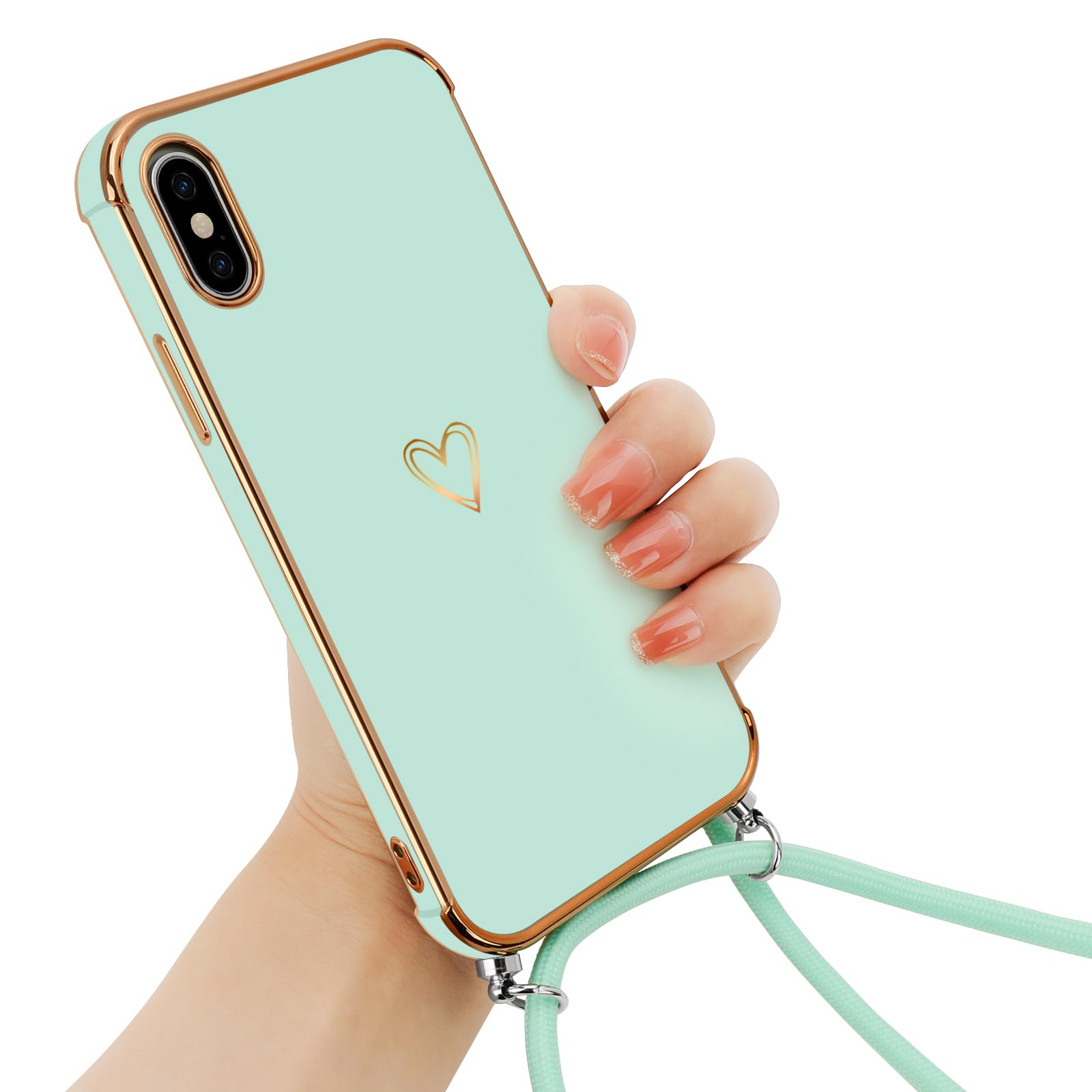 Custodia Per Telefono A Specchio Con Motivo A Cuore D'amore Con Fiocco In Nastro Carino Per IPhone 15 14 Plus 13 12 11 Pro Max X XS XR Cover Posteriore Antiurto - Foto 9