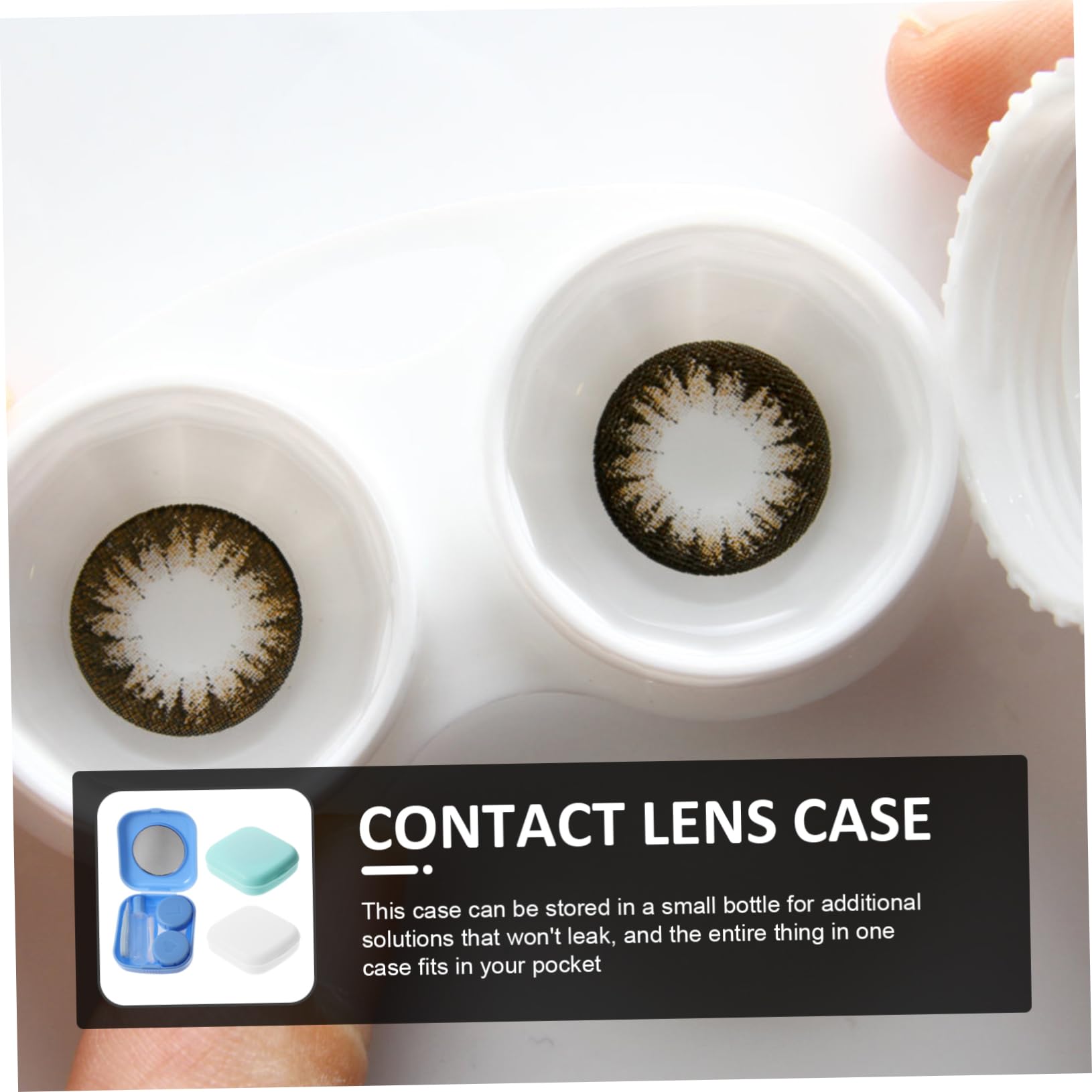 FRCOLOR 15 Sätze Kontaktlinsenbehälter Lenses case Kontaktlinsenbox Behälter für Kontaktlinsen Augenfall Koffer Kontaktlinsenlösung in Reisegröße Halter für kosmetische Linsen pp