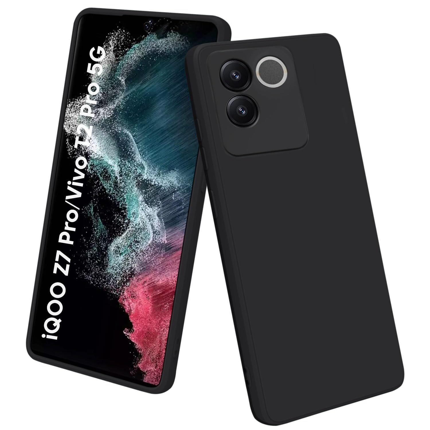 TRUEUPGRADE Liquid Silicone Designed Back Case Cover for iQOO Z7 Pro/Vivo T2 Pro 5G | Microfiber Inside | Bumper Back Cover Case for iQOO Z7 Pro/Vivo T2 Pro 5G - Black (B0CJS3SHQR) Amazon Price History, Amazon Price Tracker