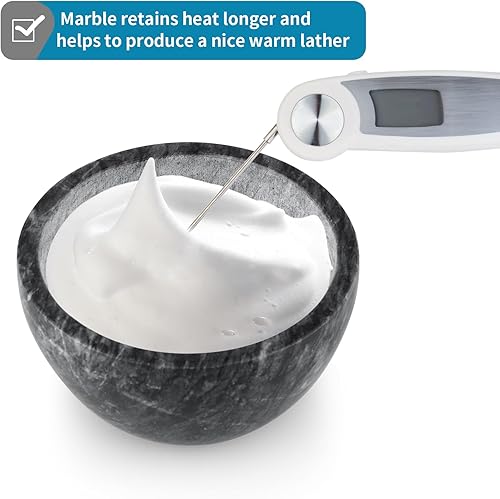 Miniatura 5 de Cuenco de jabón de afeitar de mármol, cuenco de jabón de afeitar y crema de 4.7 pulgadas, cuenco de piedra de mármol natural, mantiene la espuma