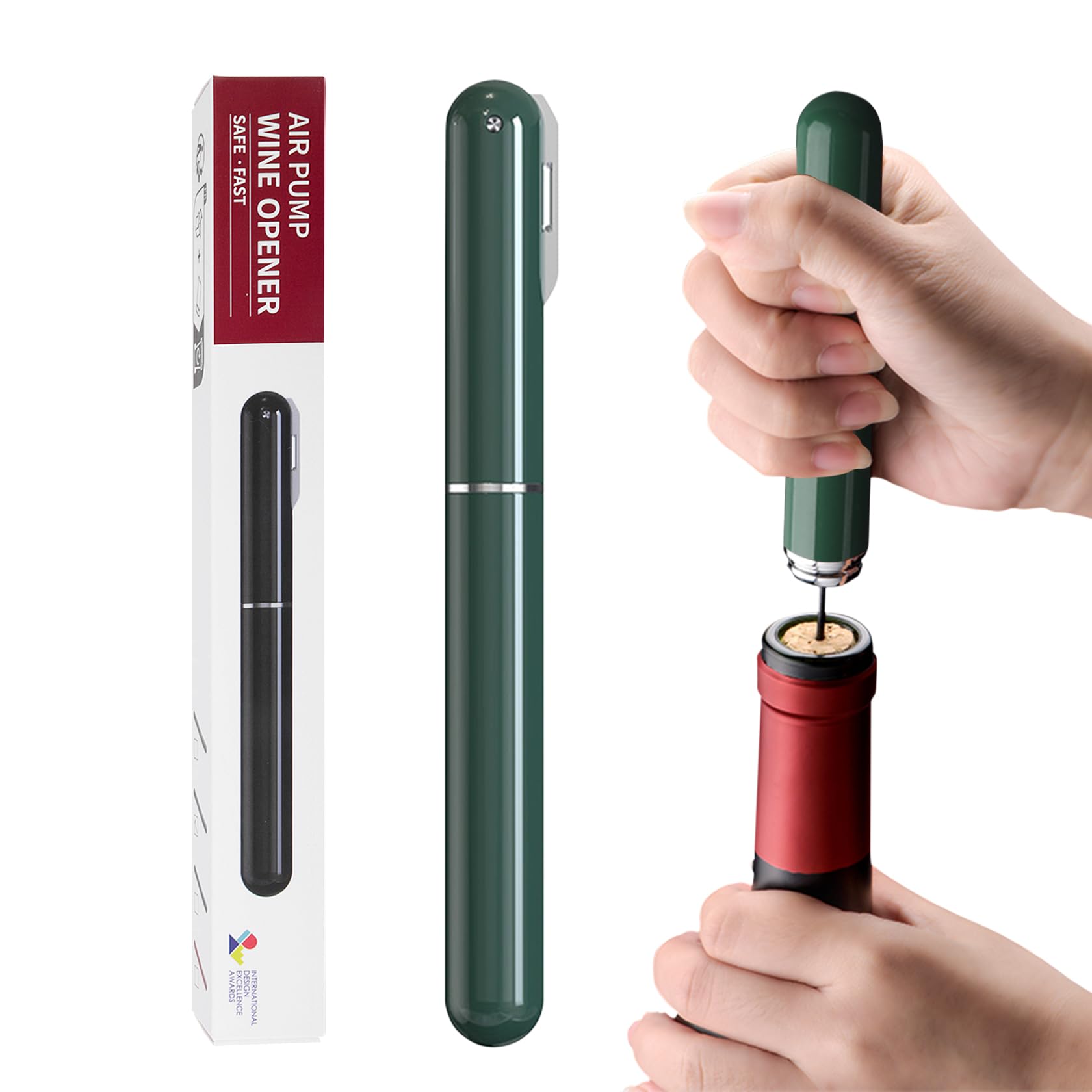 Apribottiglie Per Vino A Pressione D'Aria Portatile - Cavatappi Senza Sforzo In 7 Secondi | Tascabile - Foto 11