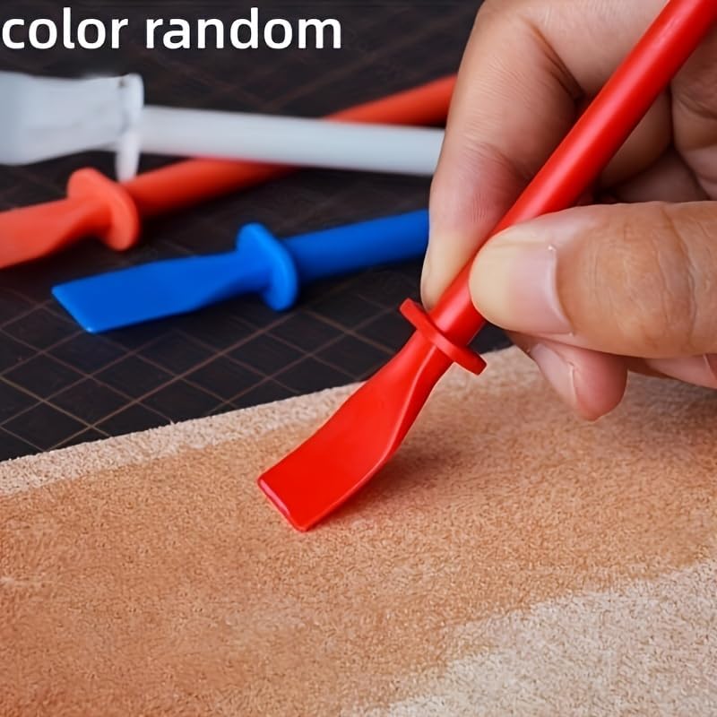 4-Piece DIY Glue Spreader Tool Set - Polypropylene Squeegee with Painting Scraper for Art & Faux Leather Projects, Manual Operation