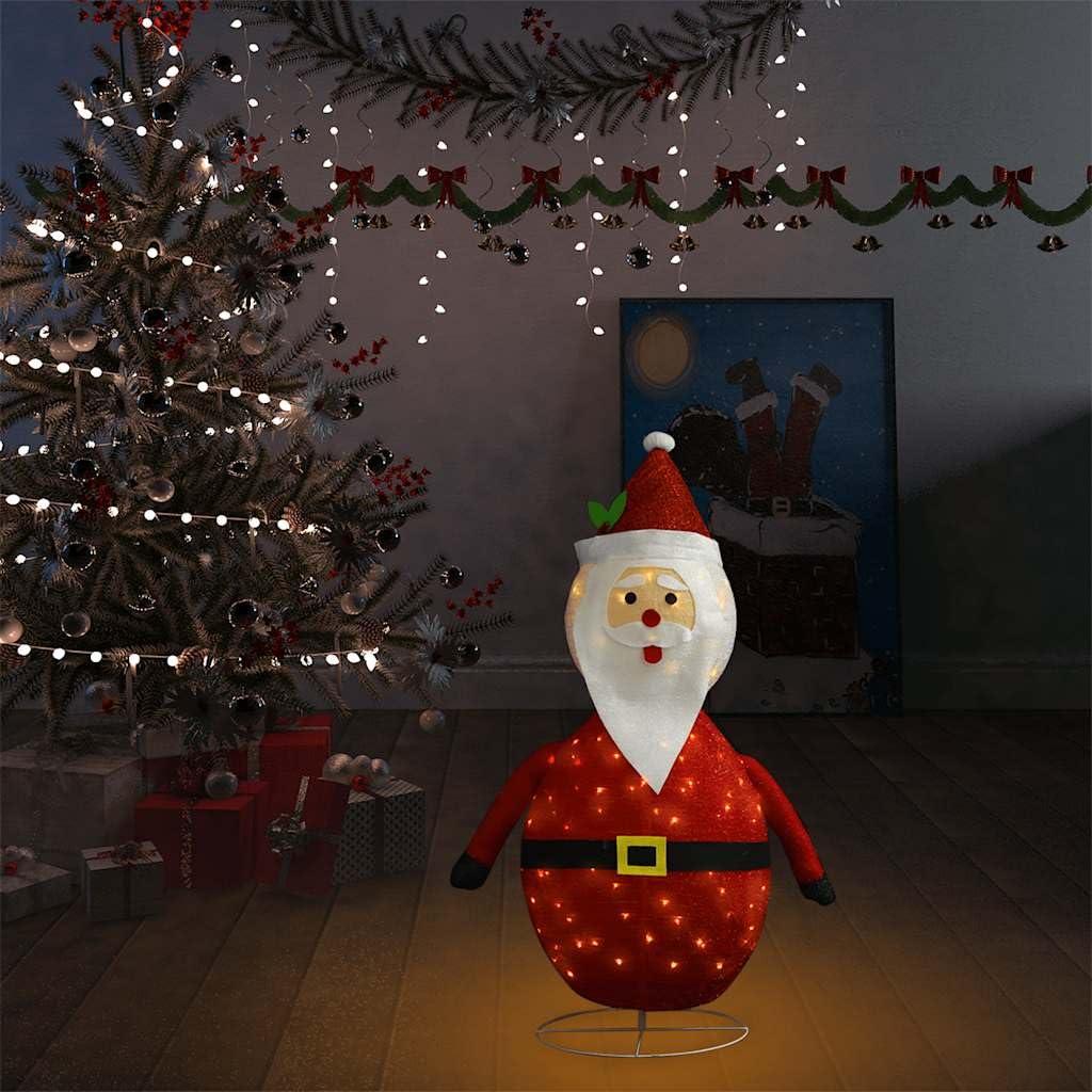 Décoration de Noël Figurine Père Noël LED Tissu de Luxe 90 cm,Éclairage de Noël,328498