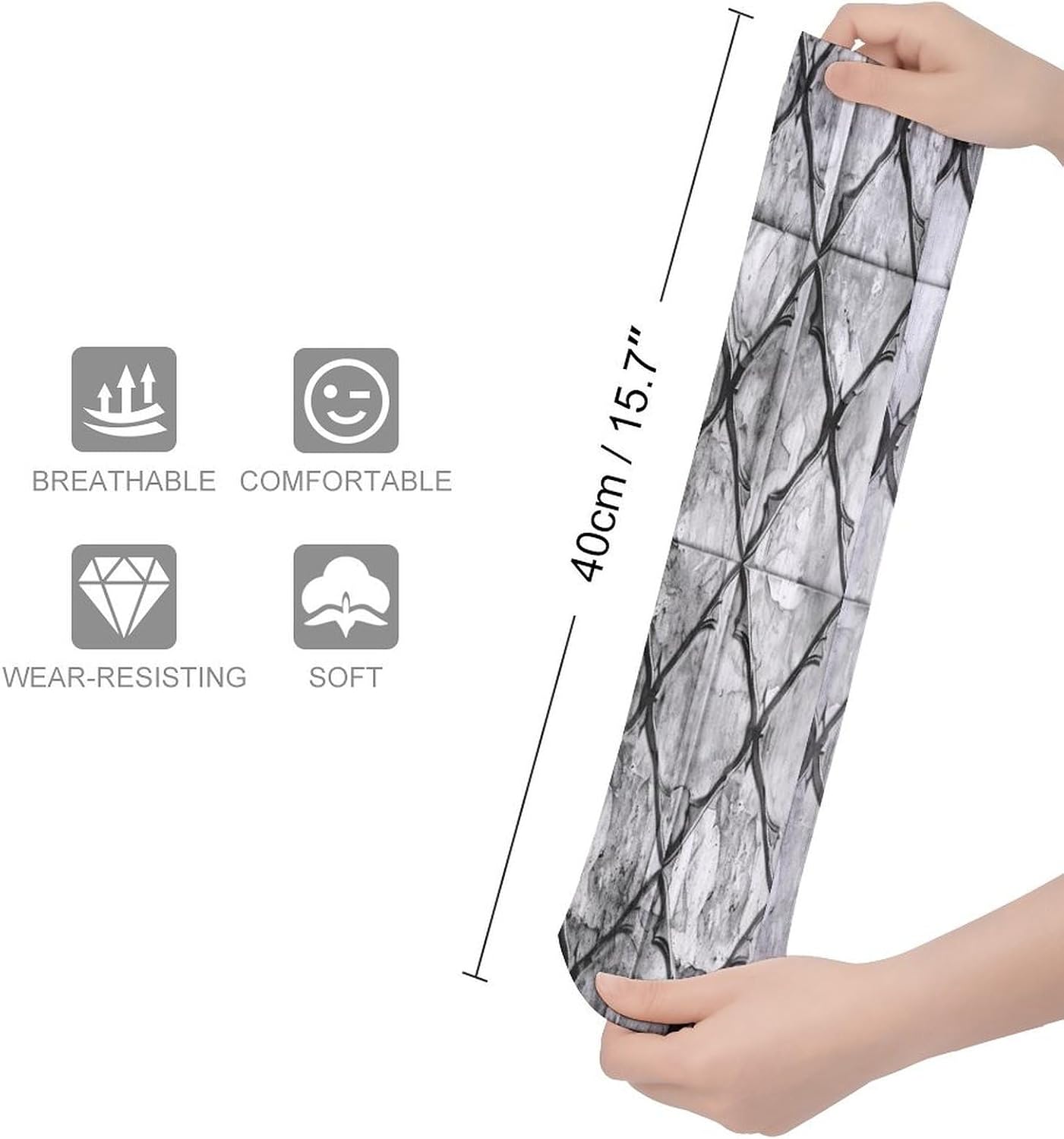 Light White Pattern Crew Socks High Stocking Thermal Socks | Tube Socks-Breathable-Moisture-Soft-wicking for Hospital Pilates Yoga for women men Grippy for office and daily walking