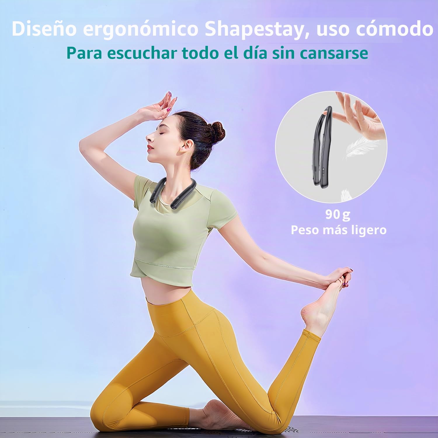 Gardway Altavoz Bluetooth con banda para el cuello, altavoz inalámbrico portátil con peso más ligero de 78 g, llamadas manos libres, 12 horas de reproducción, altavoces portátiles con micrófono