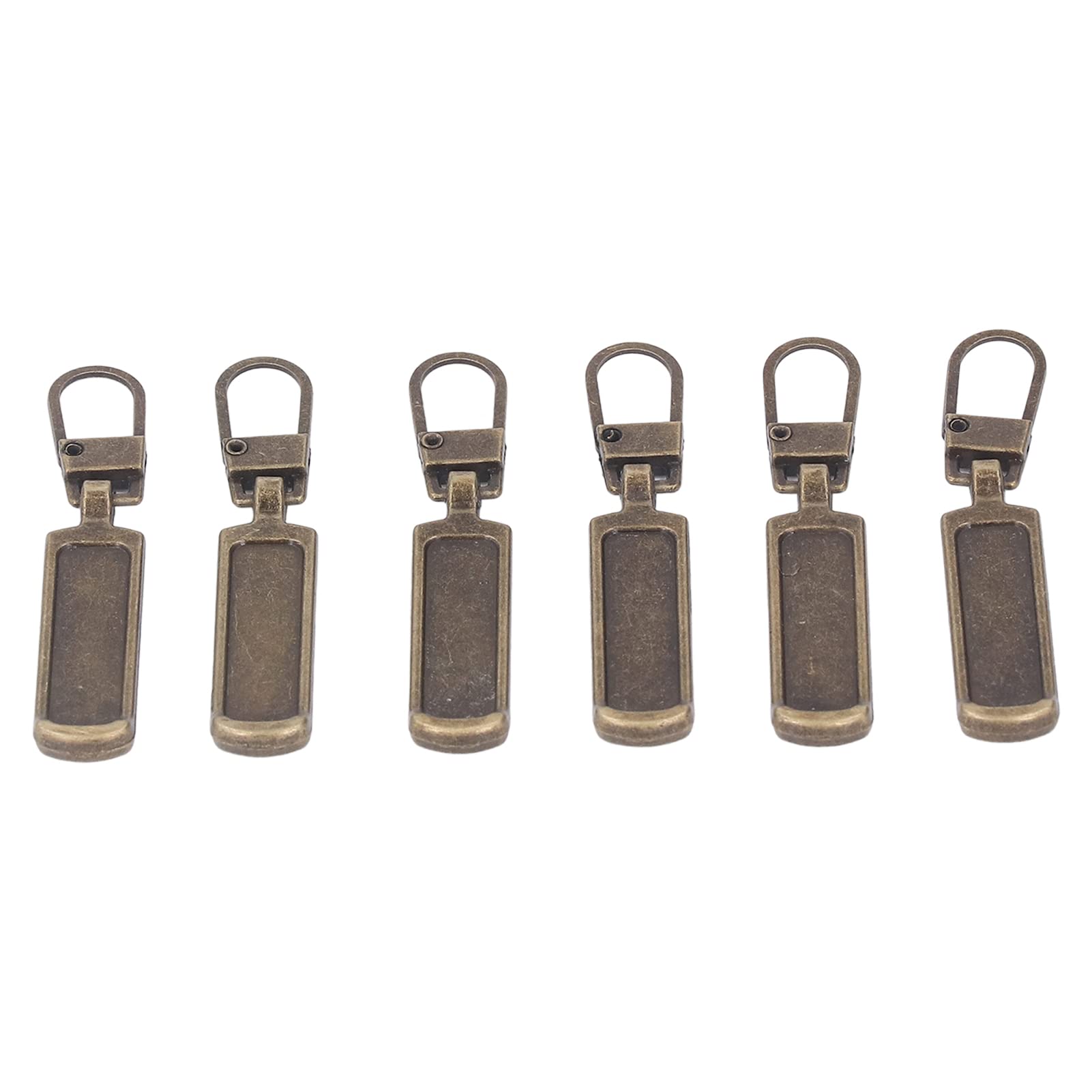 Zipper Pull Stainless Steel Leather Zipper Replacement Head Tab for Most Scenarios School Bag Jacket Stationery Box (Bronze)