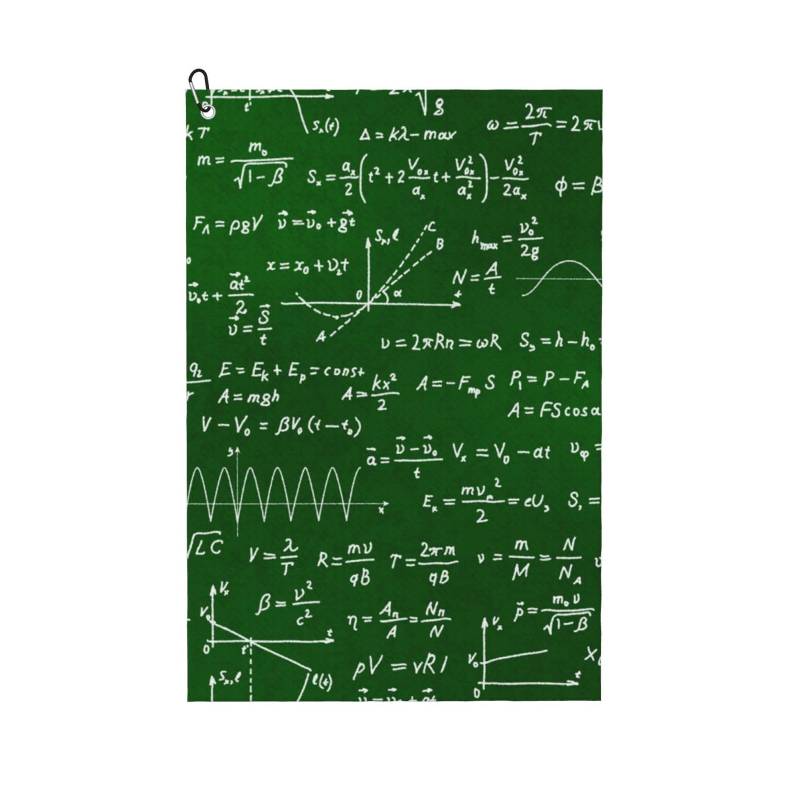 Hnnkloy Math Equations Formulas, 16x24 in Portable Waffle Golf Towels with Carabiner Clip for Golf Bag