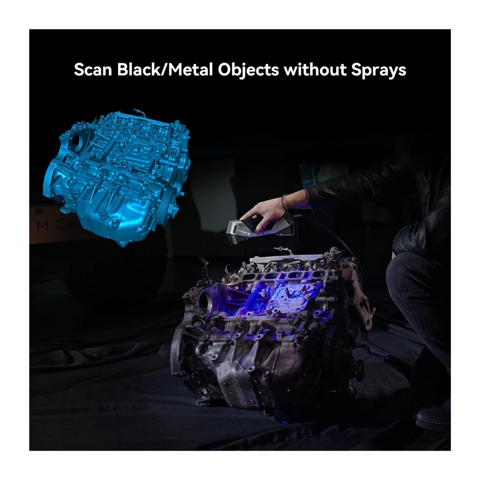 Scanner 3D CR-Scan Raptor Blue NIR Light 0,02 mm di precisione 60 FPS Anti-Shake Tracking a colori for stampa