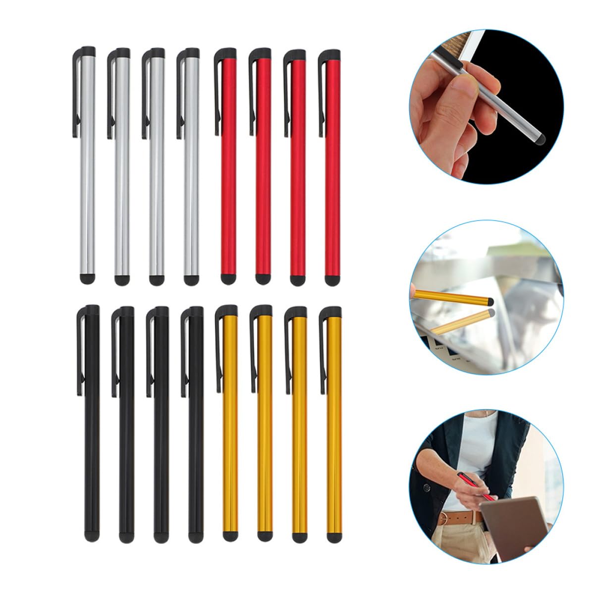 MAGICLULU 80 Piezas Pantalla Táctil Stylus Pluma Capacitiva Lápiz Óptico Lápiz De Pantalla Táctil Universal Lápiz De Precisión para Tabletas Bolígrafos Teléfono Metal Aleación De Aluminio