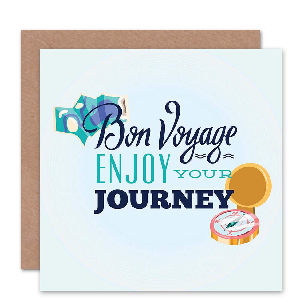 Travel Leaving Enjoy Voyage Blank Greeting Card With Envelope