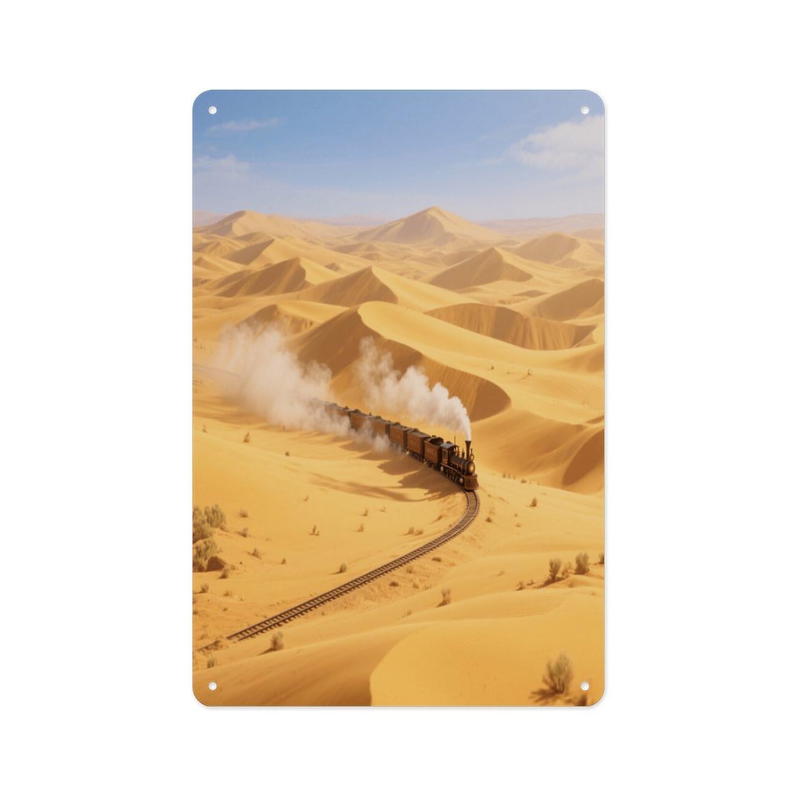 Fekiloot Style Golden Sand Dune Desert Wall Decor Metal Signs Tin Signs Poster