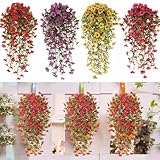 Durable et coloré : ces fausses fleurs suspendues sont fabriquées à partir de tissu de soie et de matériaux en plastique. Ils sont conçus pour être résistants aux UV et peuvent résister à toutes les conditions météorologiques. Imperméables dans la nature, ils ne se décolorent pas, même sous un soleil intense ou lors de fortes pluies. Ils conservent leur fraîcheur et leur beauté tout au long de l'année, ce qui en fait une option exceptionnelle pour améliorer l'esthétique de tout espace extérieur, en particulier pour embellir vos décorations de porche de terrasse.