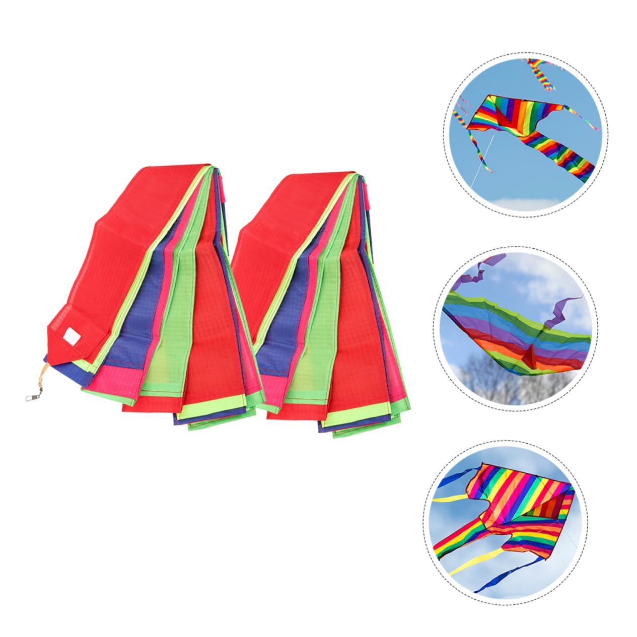 BESPORTBLE 2pcs Kite Tail Sensory Rainbow Decor Easy Attachable Nylon Cloth Outdoor Kite Making Supplies