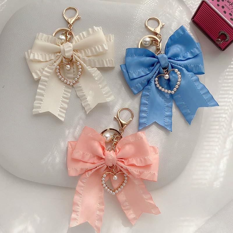 Bow Purse Keychain Charm Bow Keyring Bag Charms for Women Handbag Purse Charms Accessories - Image 4