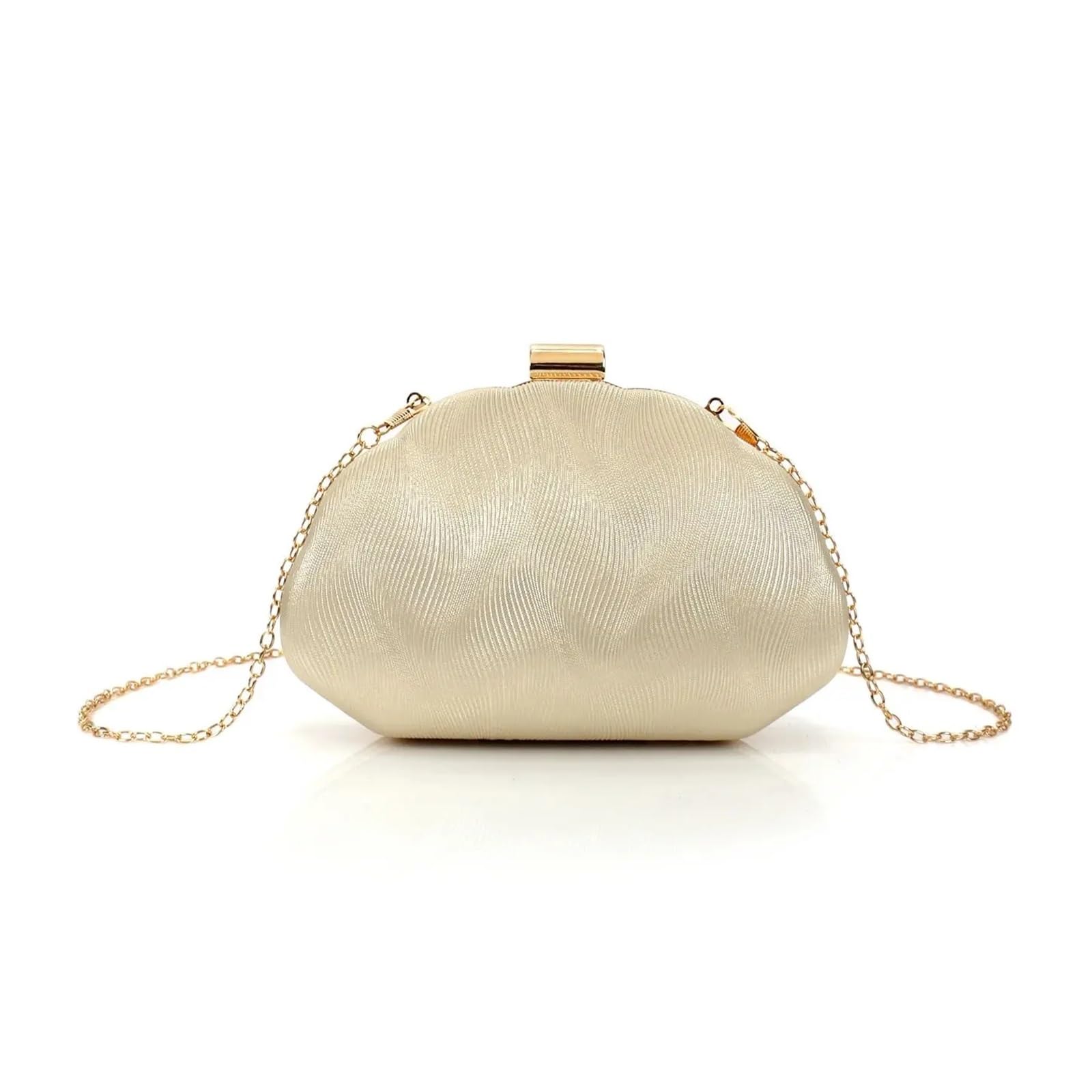 Donna Shell Clutch Borse da sera donna, con design a conchiglia, in metallo glitterato, eleganti borse festa, pochette a tracolla catena