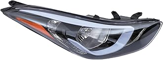 Right Headlight 921023Y500 HY2503187 Passenger Side Headlamp Assembly Front 【LED Model】 For Hyundai Elantra 2014 2015 2016 Black (Right)