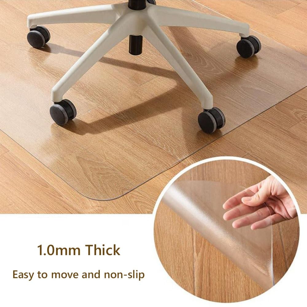 Tapis protège Sol Transparent Tapis de Protection de Sol Épaisseur : 1,0 mm Antidérapant Tapis de Chaise Transparent pour parquet(Givré,120x140 cm)