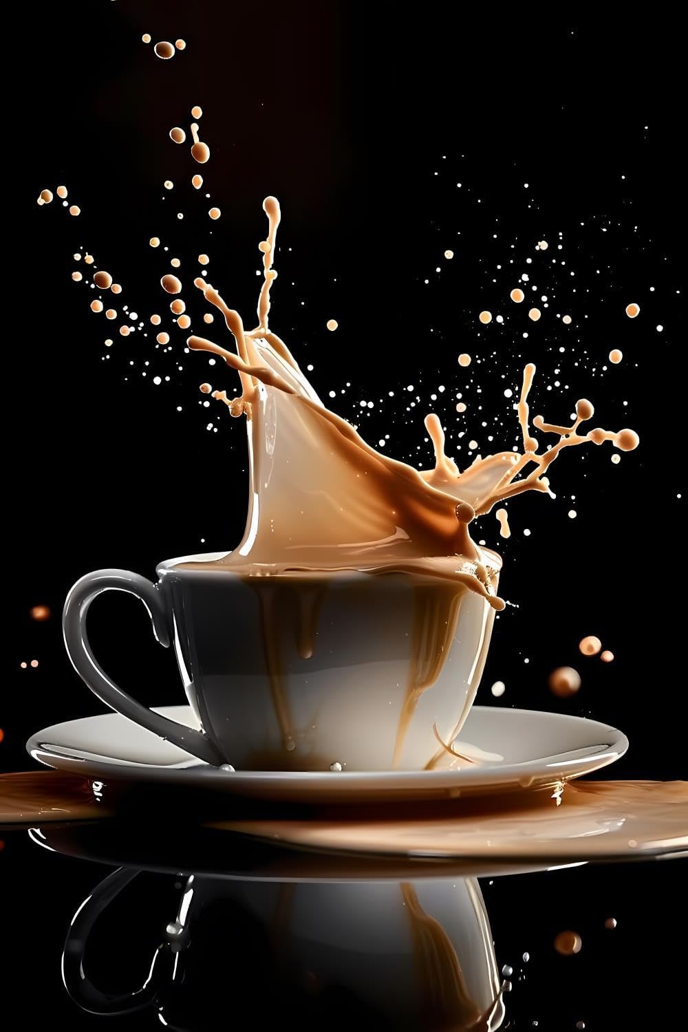 DIY 5D Diamond Painting Kits for Adults Diamond Art Splash of Coffee Rhinestone Diamond Embroidery Coffee Craft Kits for Living Room Bedroom Wall Decor Gift 18x24 inch