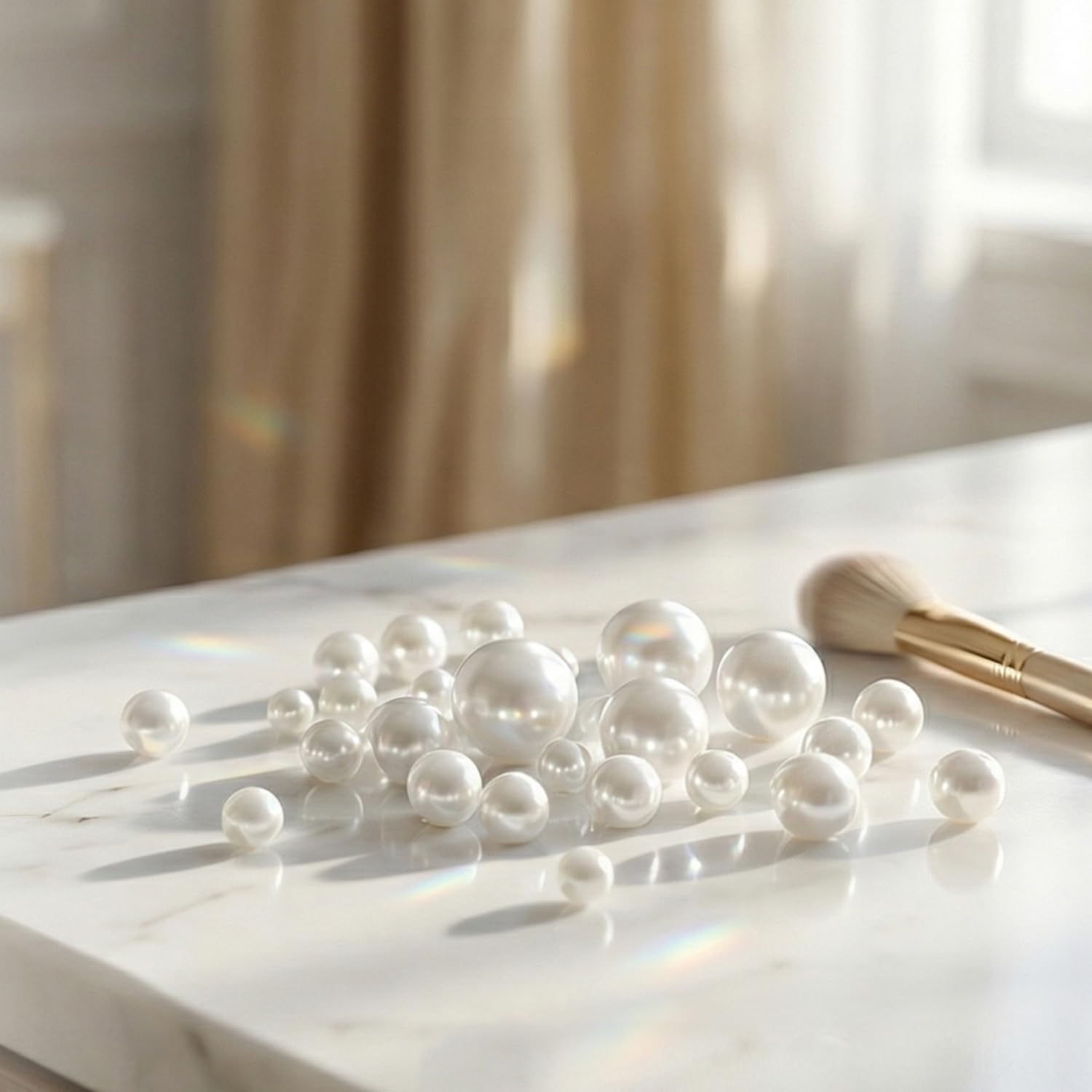 Lifestyle-cat 104pcs Mixed Size Pearls Beads No Holes 8mm, 14mm, 20mm Pearls for Vase Filler, Table Scatter, Wedding, Birthday Party, Home Decoration (White)