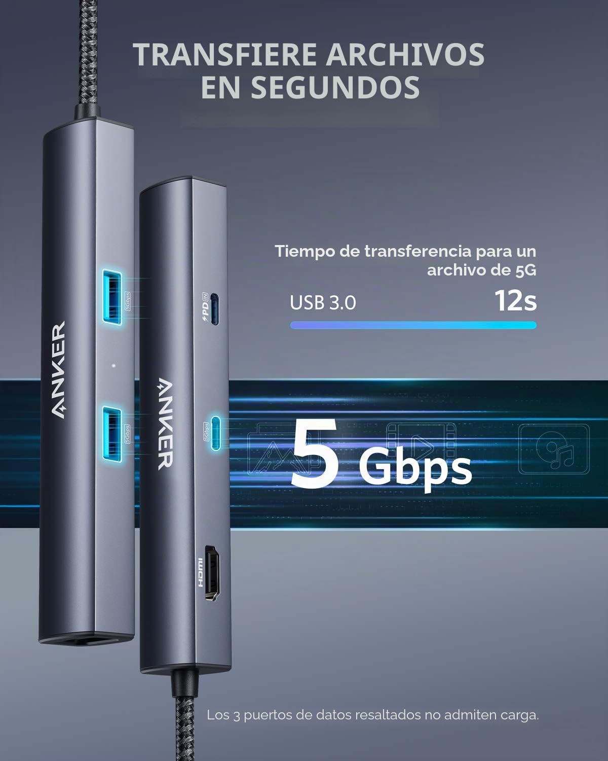 Anker PowerExpand Hub USB C 6 en 1, Concentrador Ethernet PD, 65 PD, HDMI 4K, Ethernet de 1 Gbps, Datos USB-C, 2 Puertos de Datos USB 3.0, Compatible con MacBook Pro, MacBook Air