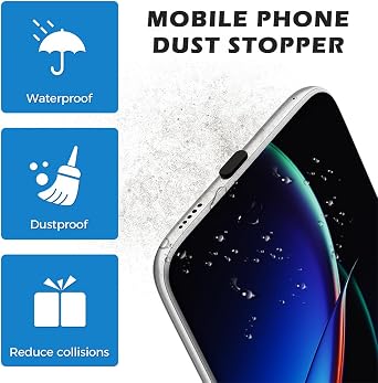 20Pcs Type C Dust Cover, Silicone USB Type C Anti Dust Cap Cover Port Plugs Protector, Type-C Du-st Protection Plug, USB-C D-ust Plug for All Type-C Smartphones and Tablets