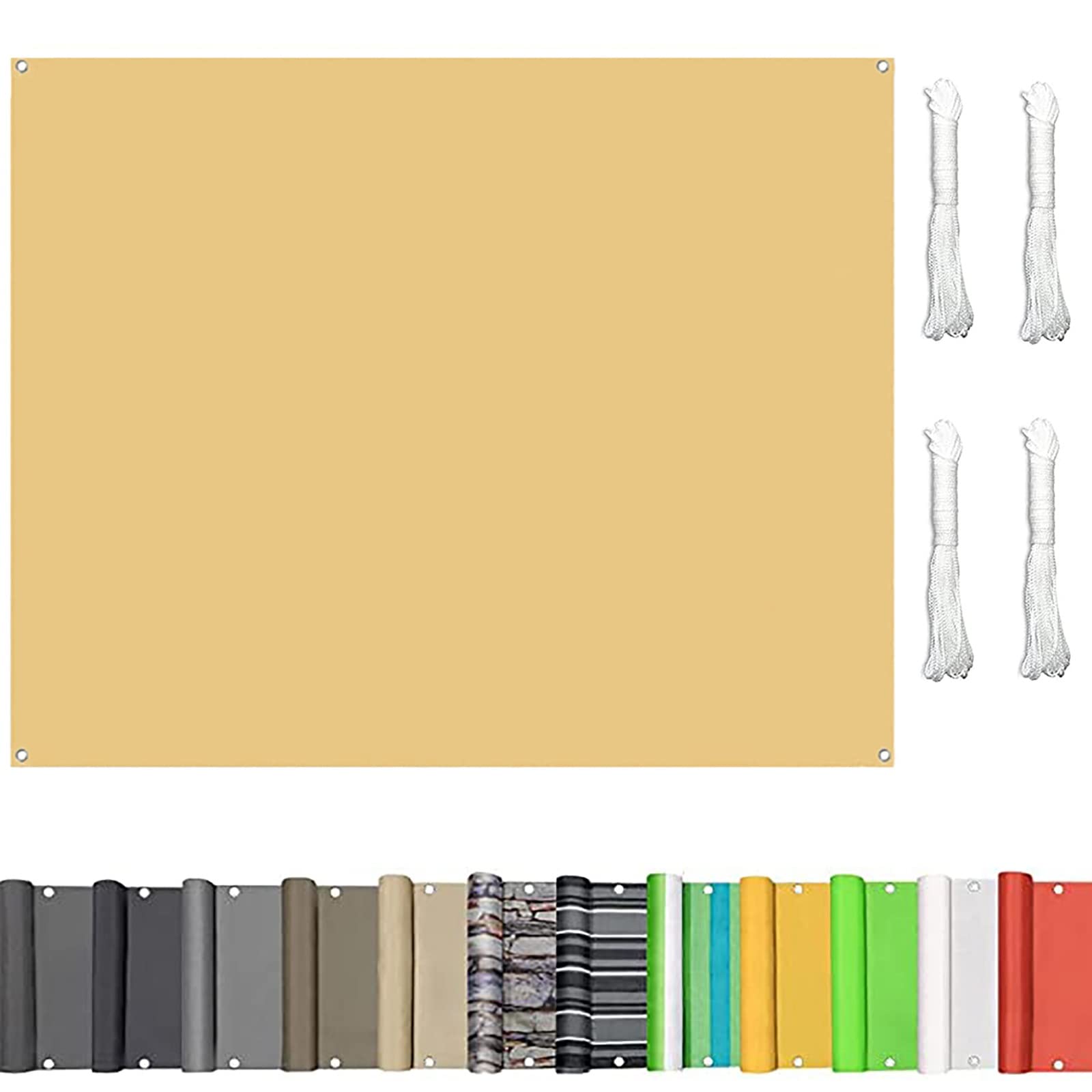 Voile d'ombrage contre la chaleur beige 2x3.5m solide pour cour