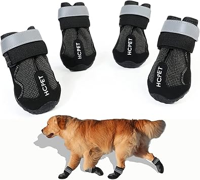 Amazon Tanzedzm 犬用靴 ドッグブーツ 犬靴 犬用シューズ ペットブーツ 通気性 肉球保護 滑り止め 防水 軽い 中 大型犬にもフィット 犬靴 反射ストリップ付 四季使えます 01 幅 4 0cm ブラック Tanzedzm ブーツ プロテクター 通販