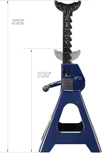 Miniatura 8 de BIG RED - Gato hidráulico Torin de suelo con ruedas y 2 soportes de gato, combo, 2 toneladas (4,000 lbs), AT82001UR, azul