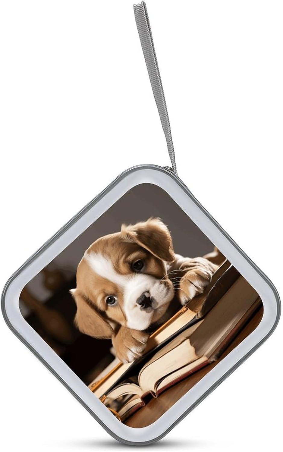 Puppy Dog with Book DVD Case, 40 Capacity CD Case Holder with Zippers, Portable CD Holder Hard Plastic Disc Cases Personalized DVD Wallet Organizer for Car Home Travel image 3