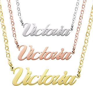 TIRXUIND Personalized Name Necklace Gold Plated Personalized Name Custom Adjustable Necklace, Customized Gifts for Women (Rose Gold)