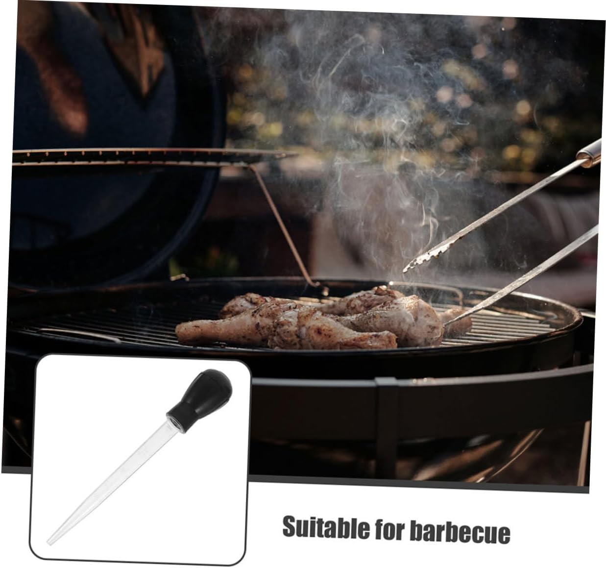 4pcs BBQ Sauce Baster Set Food Grade Silicone Marinade Injector Meat Basting Tool Detachable Bulb for Cooking and Grilling