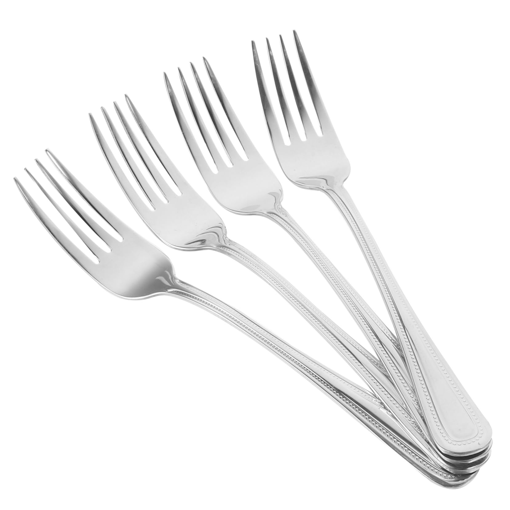 Veemoon 4Pcs Stainless Steel Food Forks Metal Dessert Forks for Home Kitchen and Family Gatherings Easy to Clean and Reusable Dining Utensils