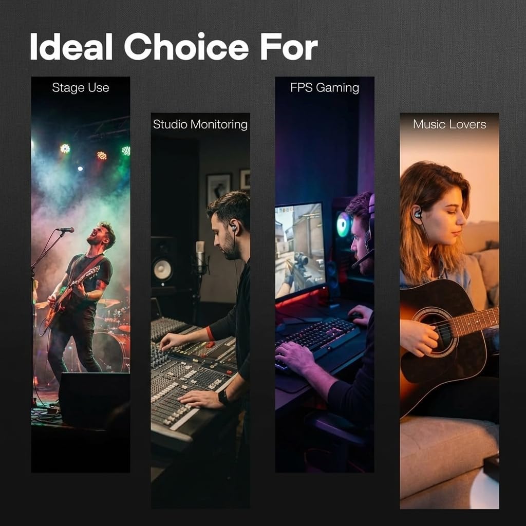 Tipsy M3 Professional IEM for Musicians, 2BA + 1DD Drivers, 36dB PNC, IPX5, Acoustic-Runway™ Technology, Skin-Friendly Resin, Detachable 0.78mm 2-pin Cable (B-Blue)