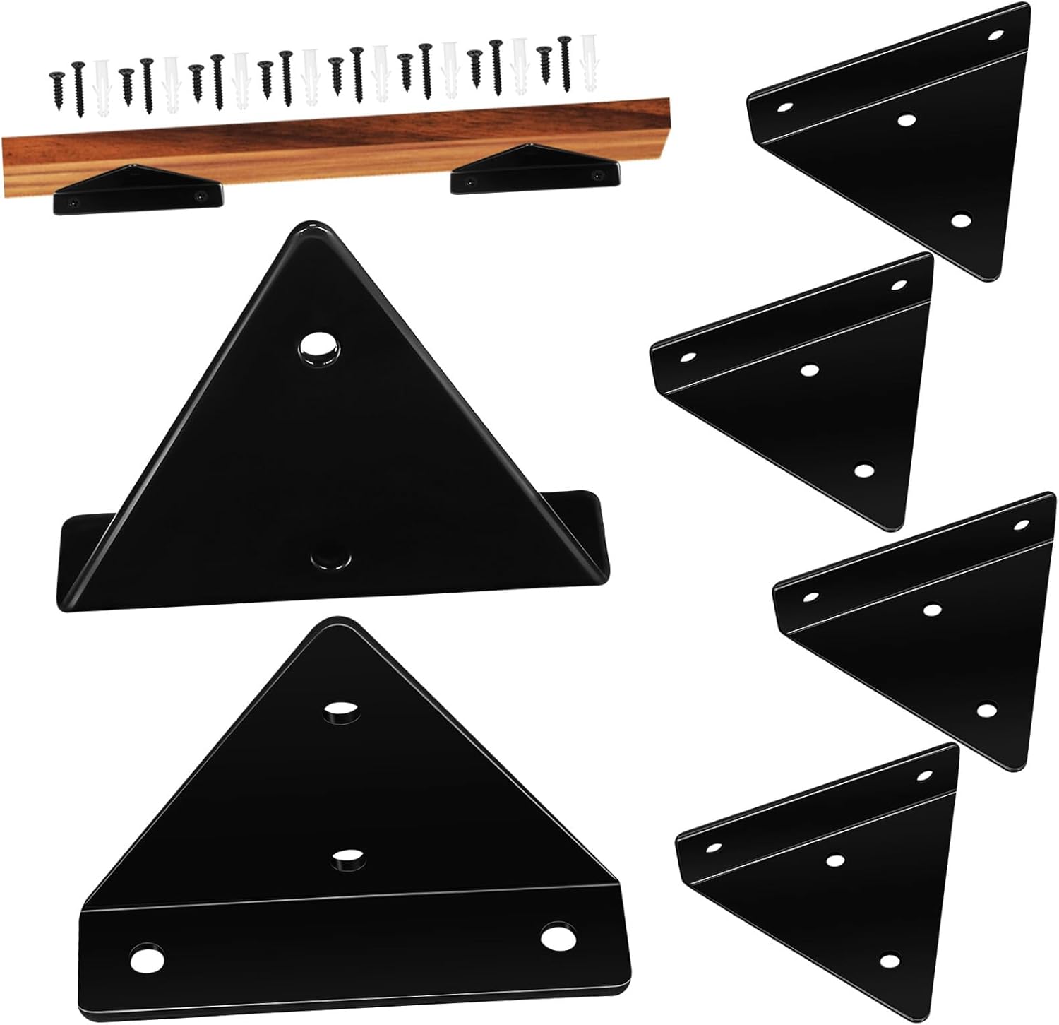 6pcs Hidden Floating Shelf Brackets Wrought Iron Metal Support Brackets for Wall Mount Shelves Easy Installation for Space Saving Storage Design