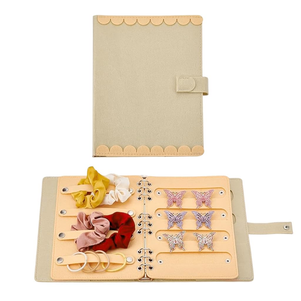 HASTHIP® Hair Accessories Organizer Book for Girls Portable Travel Felt Hair Clips Holder Organizers Large Capacity Foldable Headbands-image-20