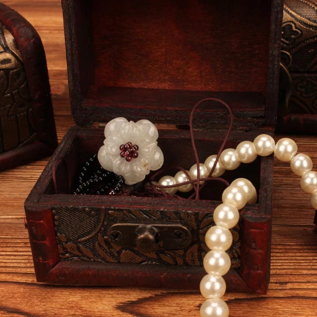 Schmuckschatulle im Vintage-Stil aus Holz, Geschenkbox für Damen/Mädchen Beauty Comes
