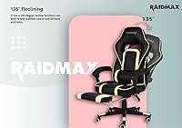 Vista 6 de Raidmax Advanced DK701 Series - Sillas para juegos de computadora, silla de juegos de tamaño XL con reposabrazos acolchado y reposapiés plegable