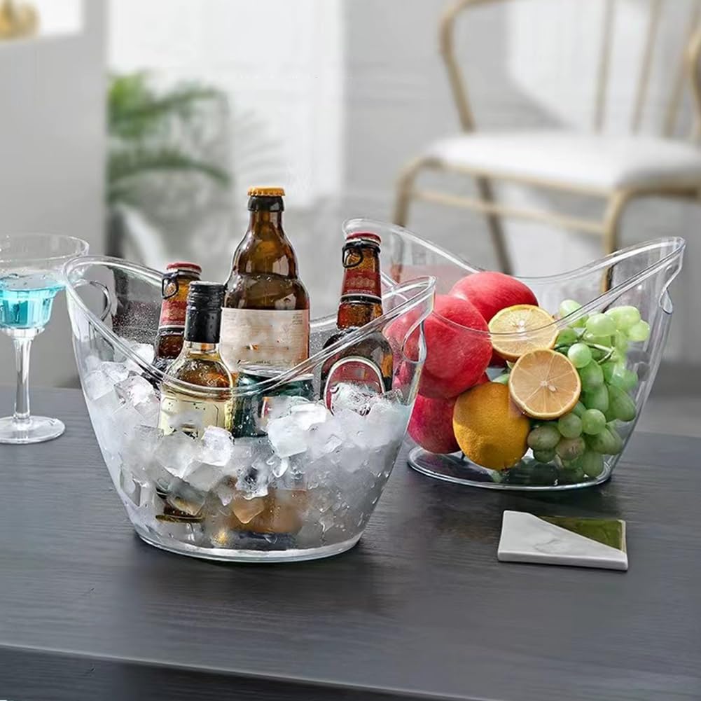 Seau à glace transparent de 3,5 L pour champagne et bière - Seau de conservation de glace pour fêtes, événements et bars à domicile