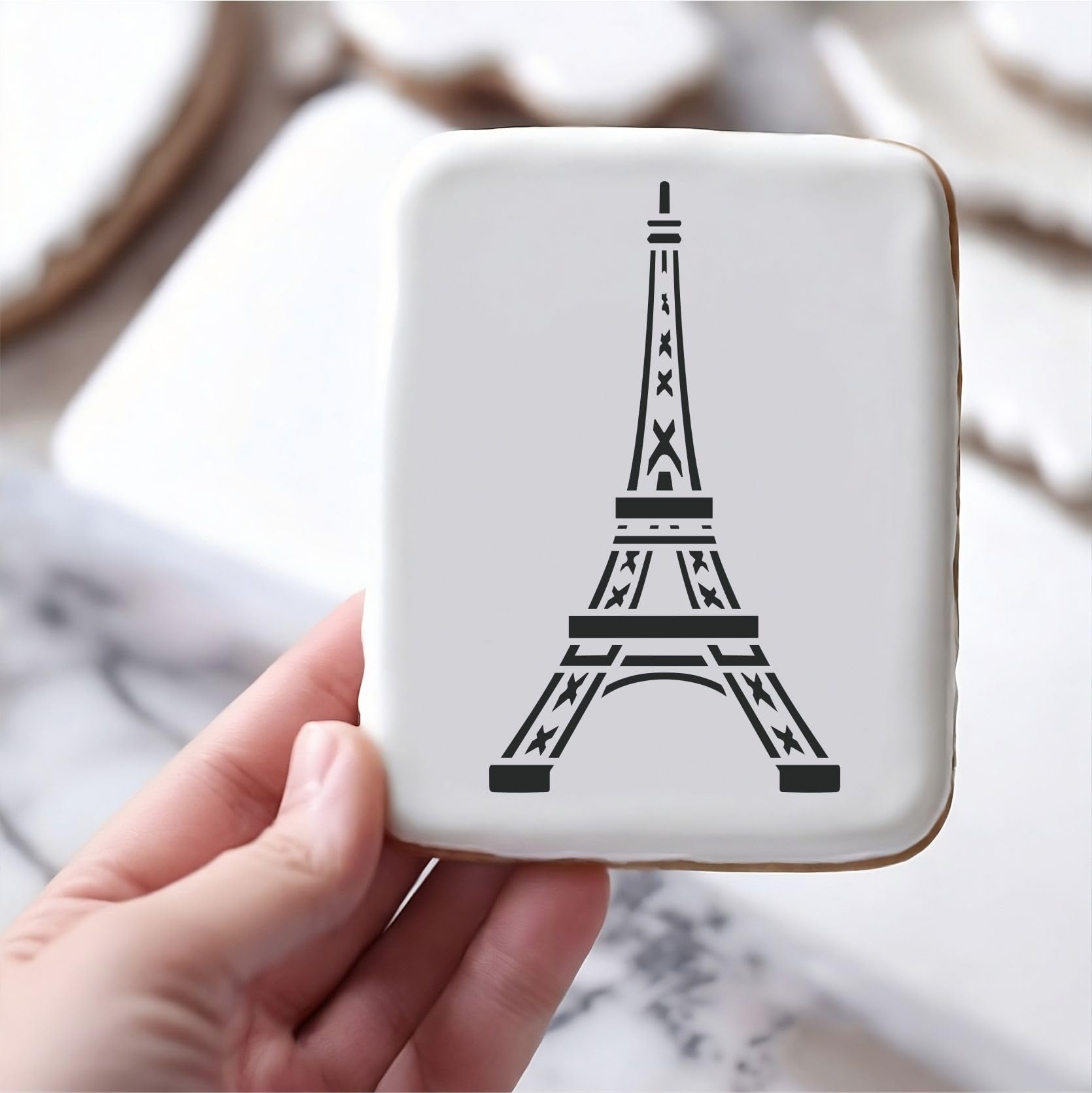 Amazon.com: Eiffel Tower Cookie Stencil, 5.5 x 5.5 & 14 Mil Thick