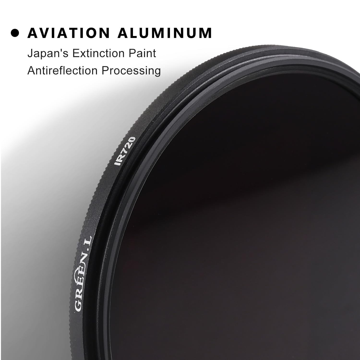 GREEN.L 43mm Infrared Filter, 43mm IR 720nm (R72) Filter for Camera Lens