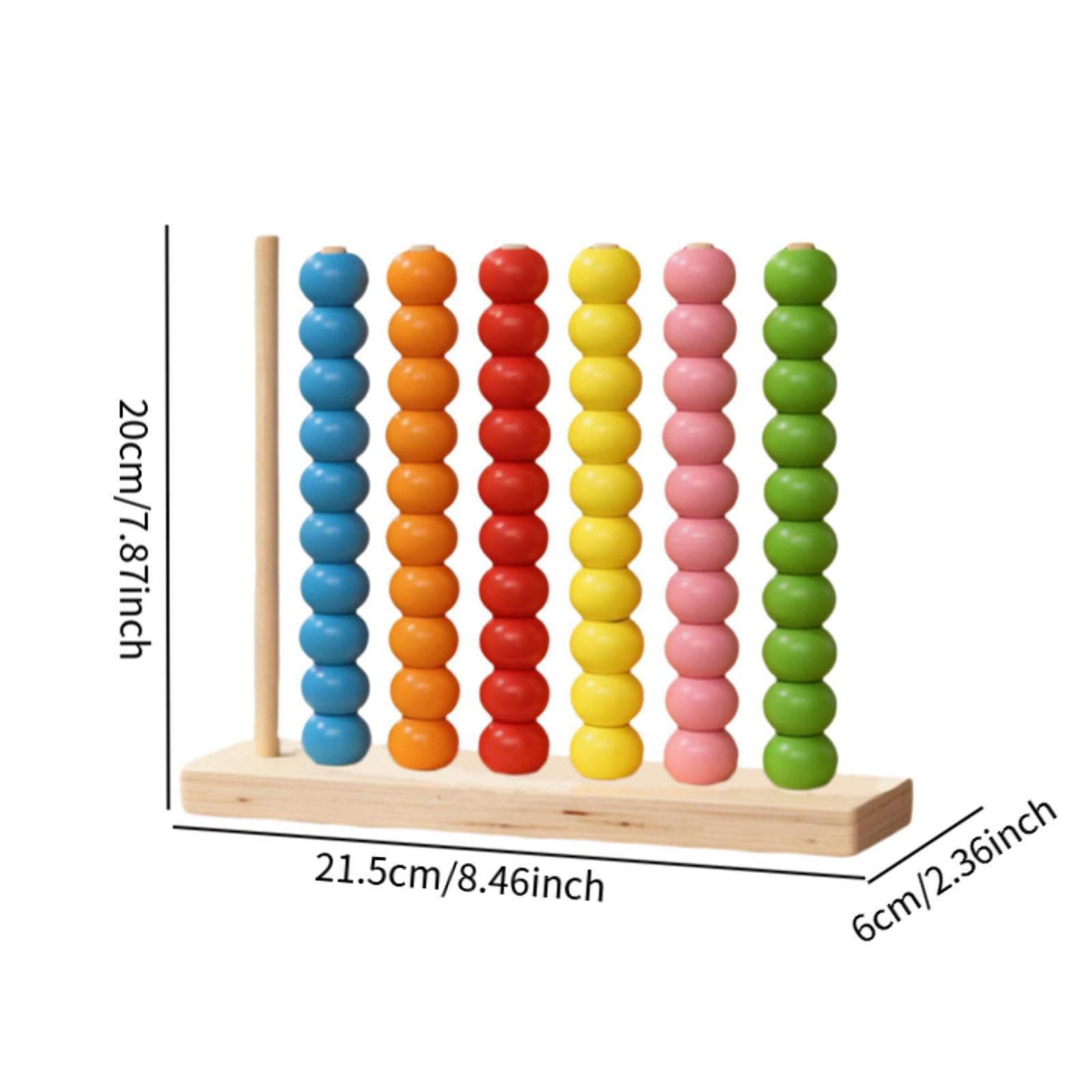 Sharplace Gioco di conteggio interattivo con perline in legno per imparare a contare e smistare i colori, giocattolo educativo per bambini dai 3 anni in su, 21.5x6x20 Cm